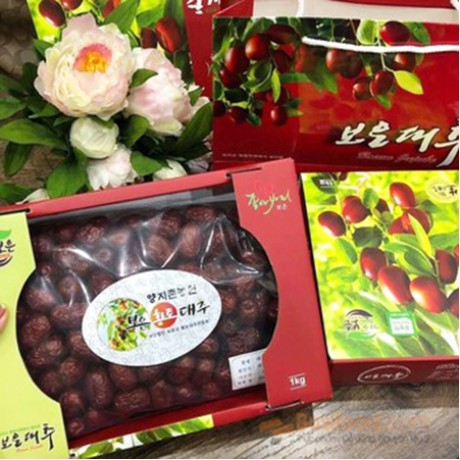 Korean red apple Jung Hyun dried - 1kg bag in nice box
